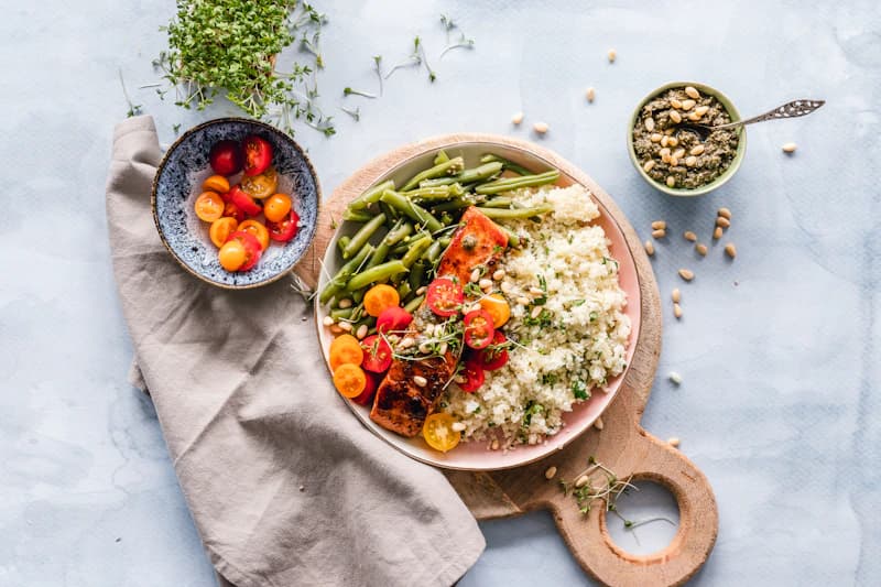 Chicken and vegetable rice bowl